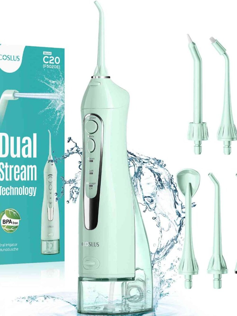 Coslus Water Flosser Pick Portable for Travel